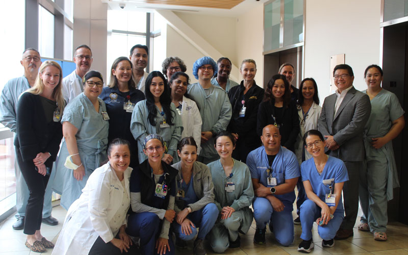 the uci health regional burn center and level 1 trauma center team gather to celebrate being honored for their actions following a major casualty incident