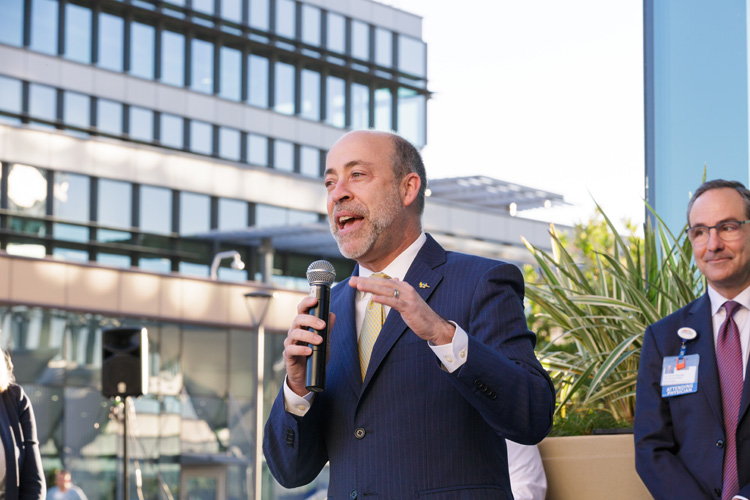 uci health president and ceo chad lefteris speaks at the grand opening of uci health - irvine on dec 10 2025