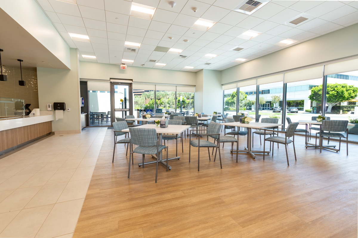 uci health — irvine rehabilitation hospital cafeteria with seating