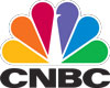 CNBC logo with rainbow peacock and black CNBC letters
