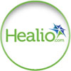 healio logo with green letters and blue star inside green and blue circle