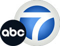 KABC7 television news logo blue white black