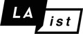 LAist logo black letters on white background