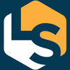 live science logo abstract l and s on blue background
