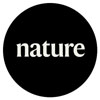 journal nature logo with white word nature on black circle