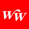 woman's world logo white ww on red background