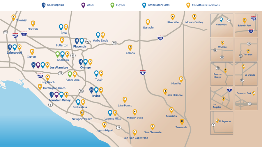 UCI Health Clinically Integrated Network Map