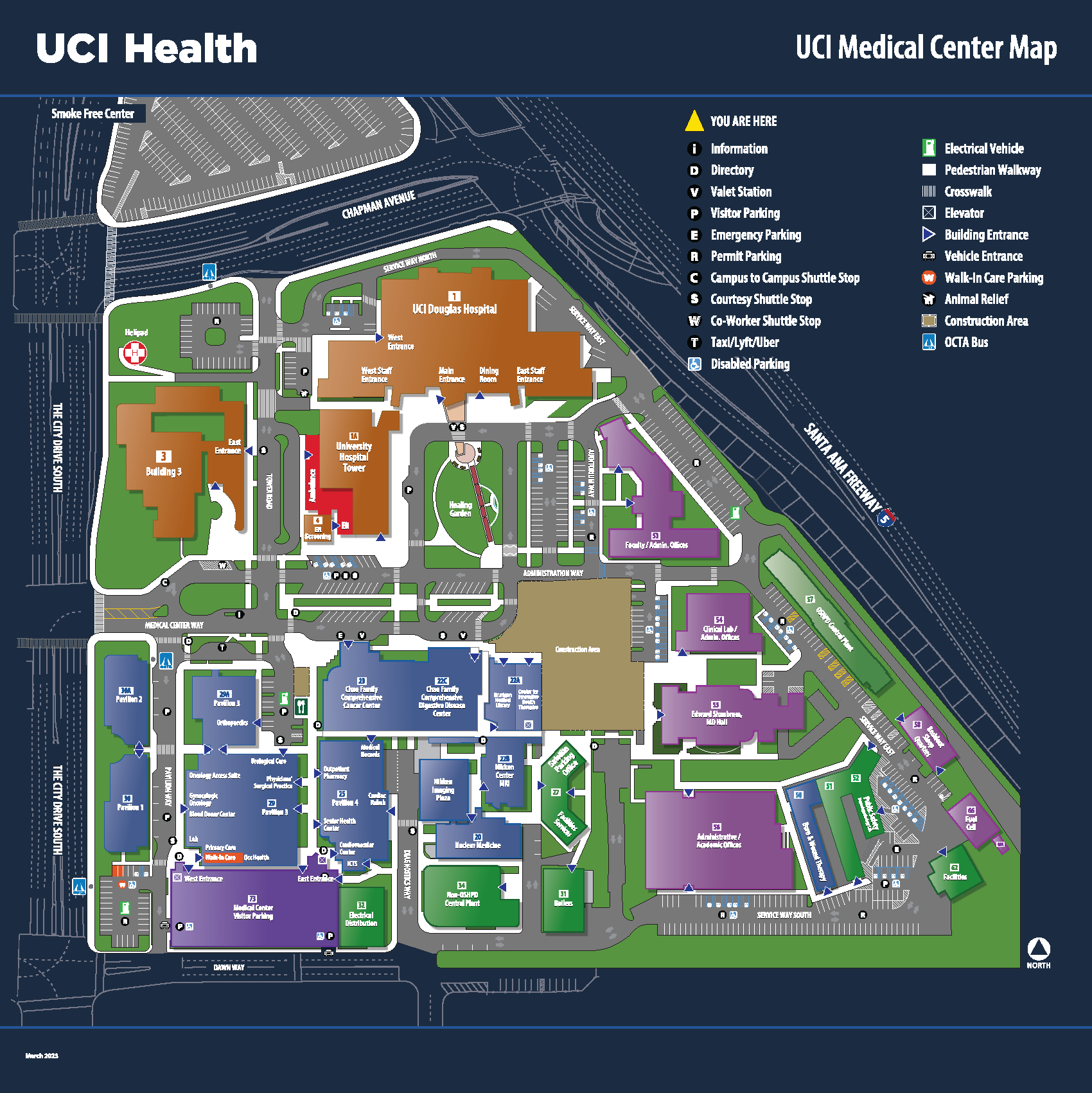 UCI Medical Center Map August 2023