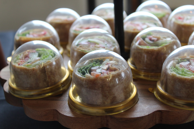 wraps on display at a menu tasting for UCI Health -- Irvine and UCI Medical Center in Orange