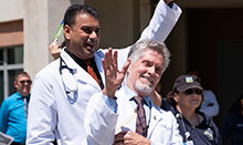Kidney Transplant team physicians Dr, Uttam Reddy and Dr. Donald Dafoe celebrate Donate Life Day at UCI Medical Center