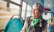woman with memory loss on the bus