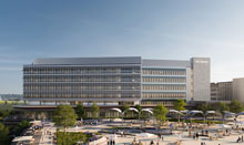 daytime rendering of the uci health irvine acute care hospital the nation's first