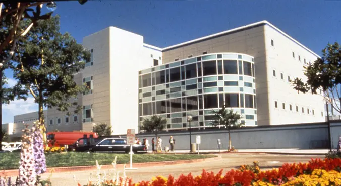 The exterior of the Chao Family Comprehensive Cancer Center in 1997