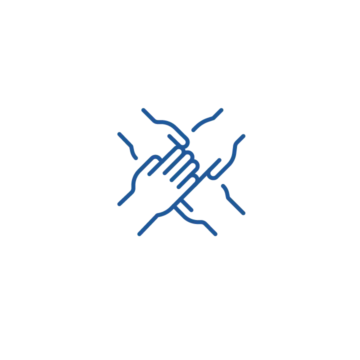 Overlapping hands icon