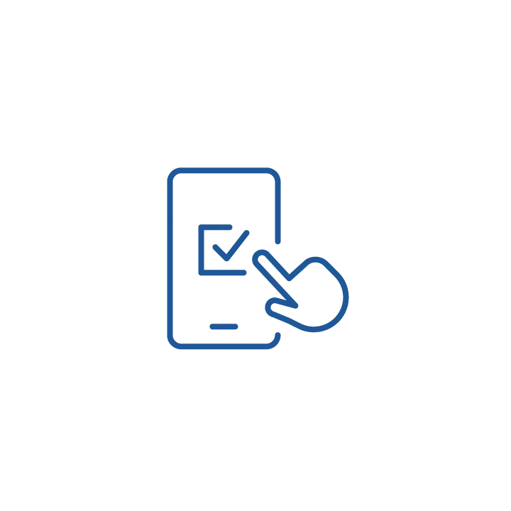 Hand tapping a smartphone icon