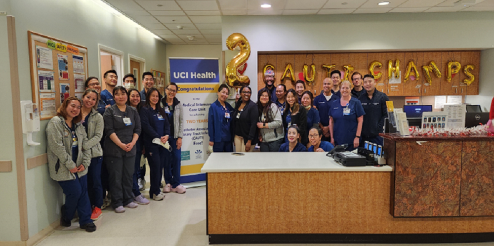 Medical intensive care unit co-workers celebrate 2 years without a CAUTI